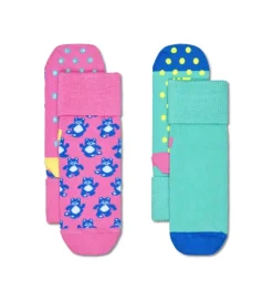 Kinder Happy Socks Anti-Rutsch Socken|Kinder^Kids 2-Pack Teddy Bear Anti-Slip Socks