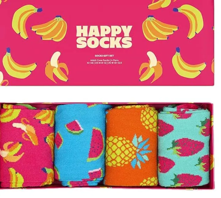 Happy Socks Erwachsene^4-Pack Banana Socks Gift Set