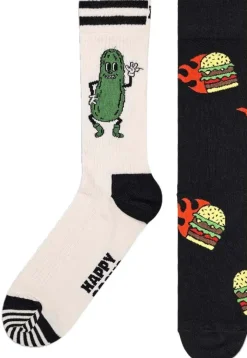 Happy Socks Erwachsene^2-Pack Burger & Pickle Mix Socks