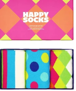 Happy Socks Farbüberladung|Erwachsene^3-Pack Light Blue Mix Socks Gift Set