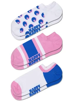 Happy Socks Erwachsene^3-Pack Wave Dot No Show Socks